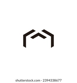 Letter M fold, modern geometric symbol simple logo vector