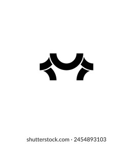 letter M folded simple vector logo symbol