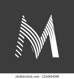 letter M font typography art deco 20s on gray background editable vector