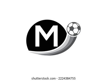 Letter M Football Logo Design Vector Template. Football Club Symbol. business, and company identity.