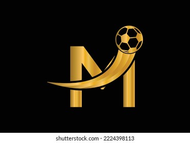 Letter M Football Logo Design Vector Template. Football Club Symbol. business, and company identity.