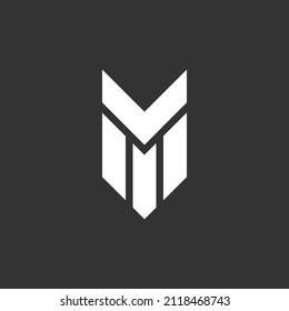 the letter m forms the face of the robot icon logo. simple flat vector illustration of design.