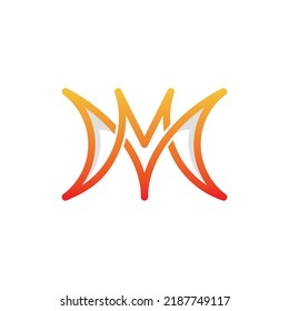 Letter M Foxy Modern Simple Logo