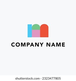 Letter m friendly company logo colorful modern playful