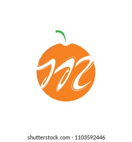 letter M fruit logo template