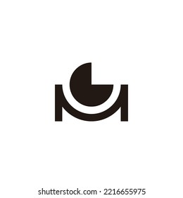 Letter M and G clock geometric symbol simple logo vector