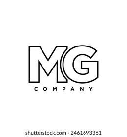 Letra M y G, MG Plantilla de diseño de logotipo. Logotipo mínimo basado en el monograma inicial.