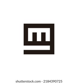 Letter m in g, square geometric symbol simple logo vector