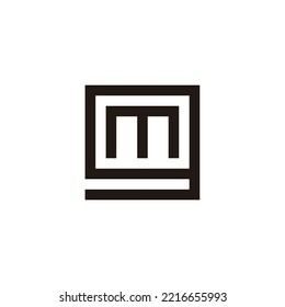 Letter m in g, square geometric symbol simple logo vector