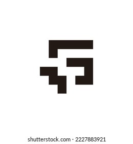 Letter M and G square geometric symbol simple logo vector
