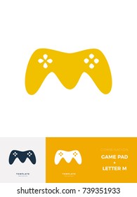 Letter M Gamepad logo with description