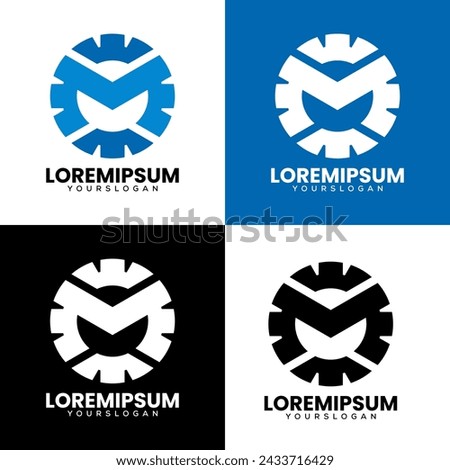 letter   M gear creative  logo design 