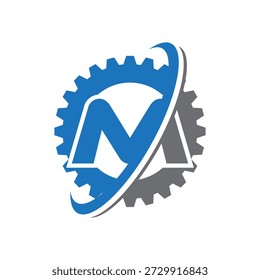 Letter M Gear logo, vector