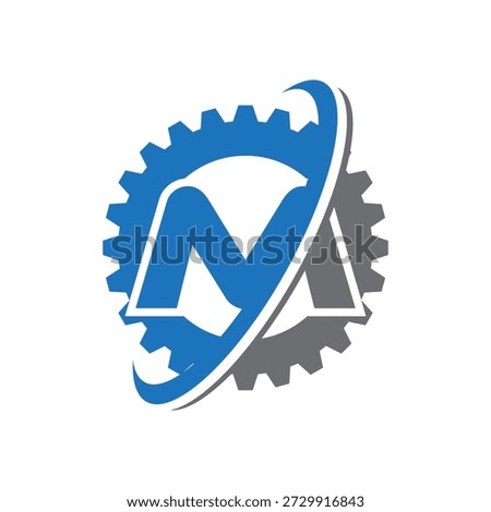 Letter M Gear logo, vector