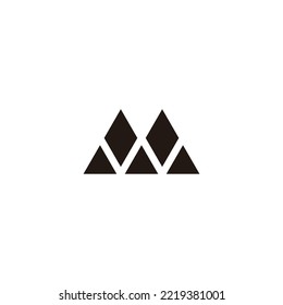 Letter M gems geometric symbol simple logo vector