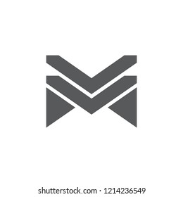 letter m geometric arrows logo 