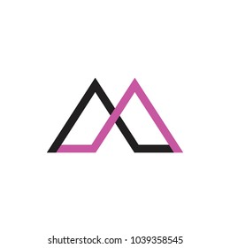 letter m geometric lines logo vector