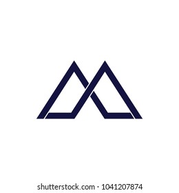 letter m geometric lines logo vector