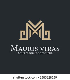 Letter M Geometric Logo Template. Initial Monogram, Luxury, simple, minimal and elegant Logo. Abstract maze emblem element with Modern line. Best identity for hotels, jewelry, fashion and boutiques.
