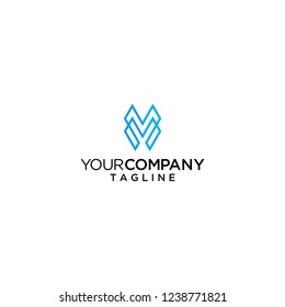 letter M geometric logo vector icon