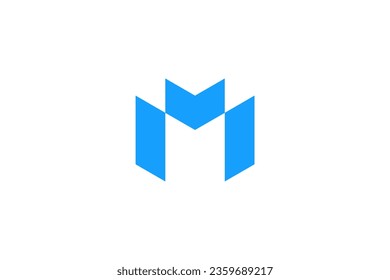 Buchstabe M geometrisches Logo, Vektorzeichenvorlage 