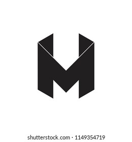 letter m geometric monogram logo vector