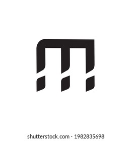 
Buchstabe m geometrisches Symbol, einfaches Logo, Vektorgrafik