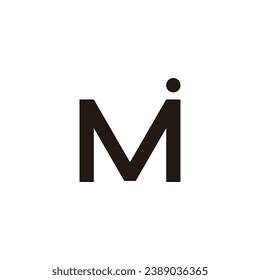 Letter M i geometric symbol simple logo vector