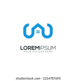 Letter M geometry financial home logo template