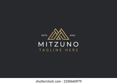Letter M Geometry Simple Logo Luxury Sign Symbol Business Retro Style.