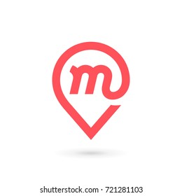 Letter M geotag logo icon design template elements