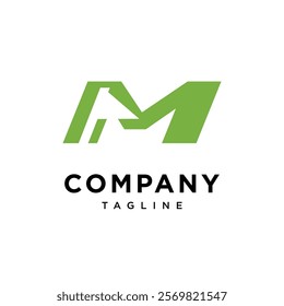 Letter M Golf flag Logo Icon Vector