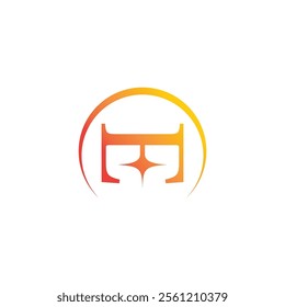 letter m gradation loop star simple abstract logo vector 