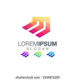 letter M gradient color logo design