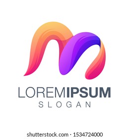 letter M gradient color logo design