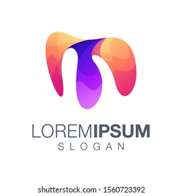 letter M gradient color logo design