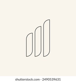 letter m graphic line monogram logo vector design illustration
