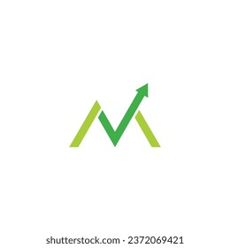 Letter m graphic, up, geometric symbol simple logo vector