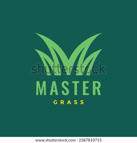 letter m with grass green nature yard logo design vector icon illustration Stok fotoğraf © 