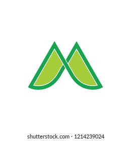 letter m green mountain infinity lines logo