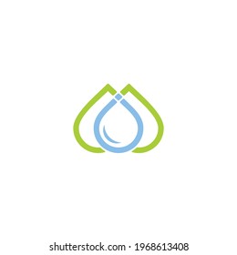 letter m green mountain water source symbol vector