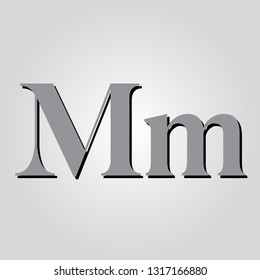 letter M grey