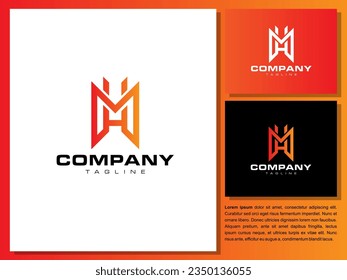 Letter M H Building concept design vector for Building and Architecture