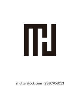 Letter M, H and J square geometric symbol simple logo vector