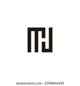 Letter M H J square geometric symbol simple logo vector
