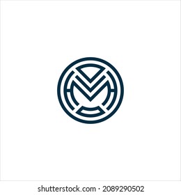 letter m h logo vector template line