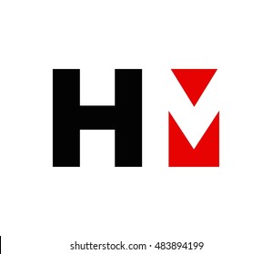 letter M and H logo vector