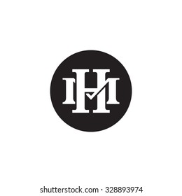 Letter M And H Monogram Circle Logo