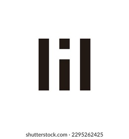 Letter M, H and i square geometric symbol simple logo vector