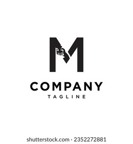 
Letra M logotipo de agitación manual icono plantilla vectorial.eps